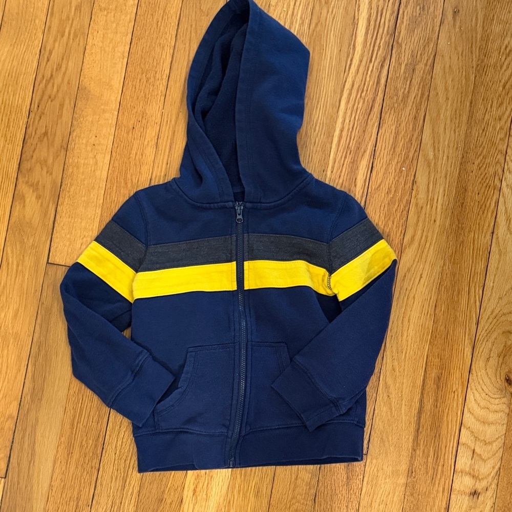 Okie Dokie Navy and Yellow Kids Hoodie